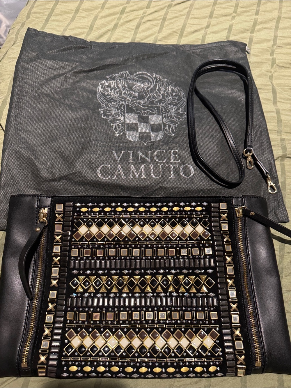 Vince Camuto Bailey leather clutch/ convertible bag